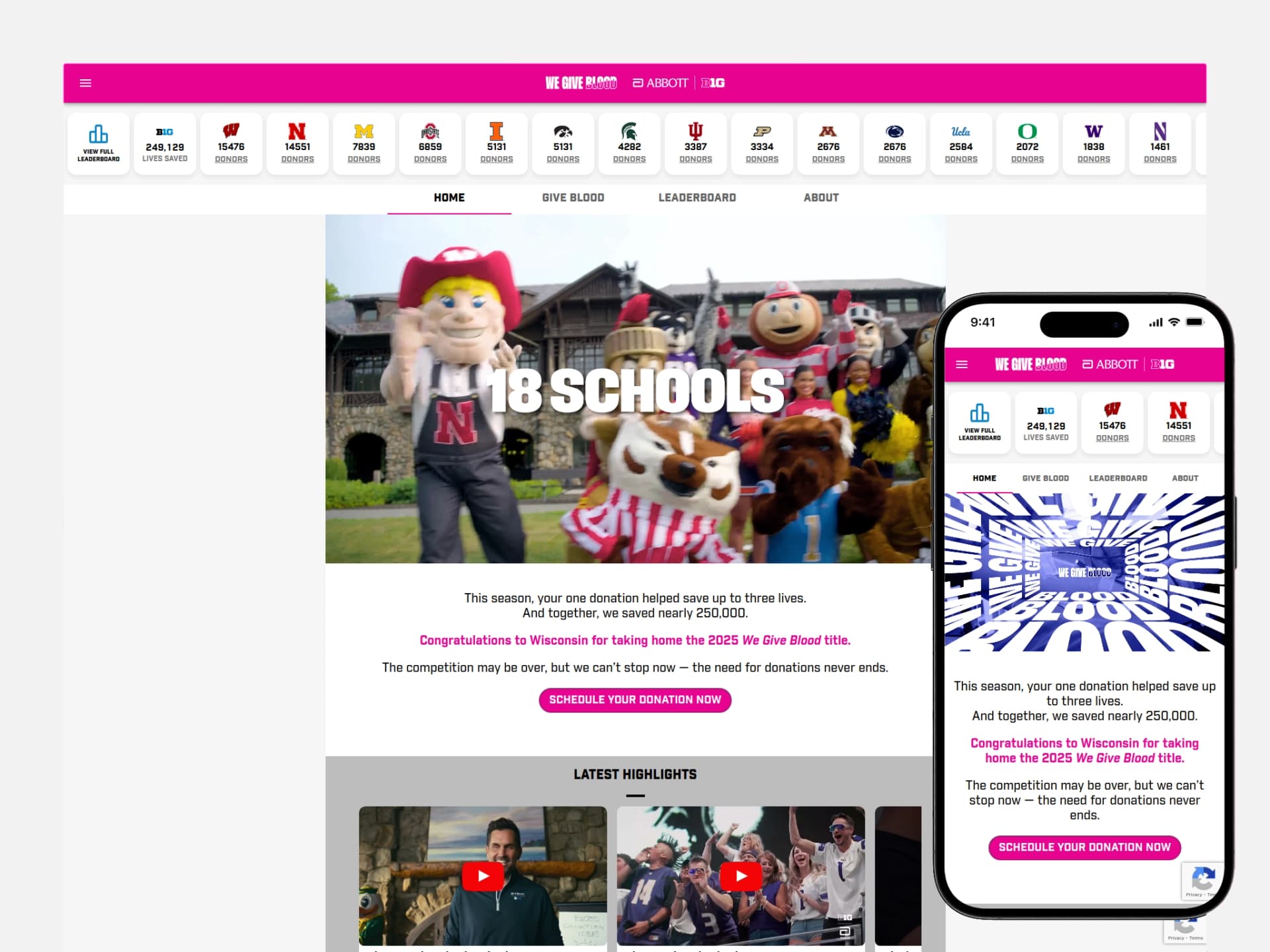 Big Ten and Abbott We Give Blood Drive